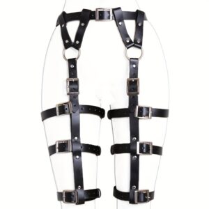 Sensual PU Leather Elegant Harness Pants for Gifts and Celebrations - No Power Required