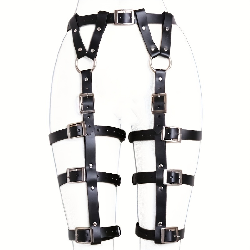 Sensual PU Leather Elegant Harness Pants for Gifts and Celebrations - No Power Required