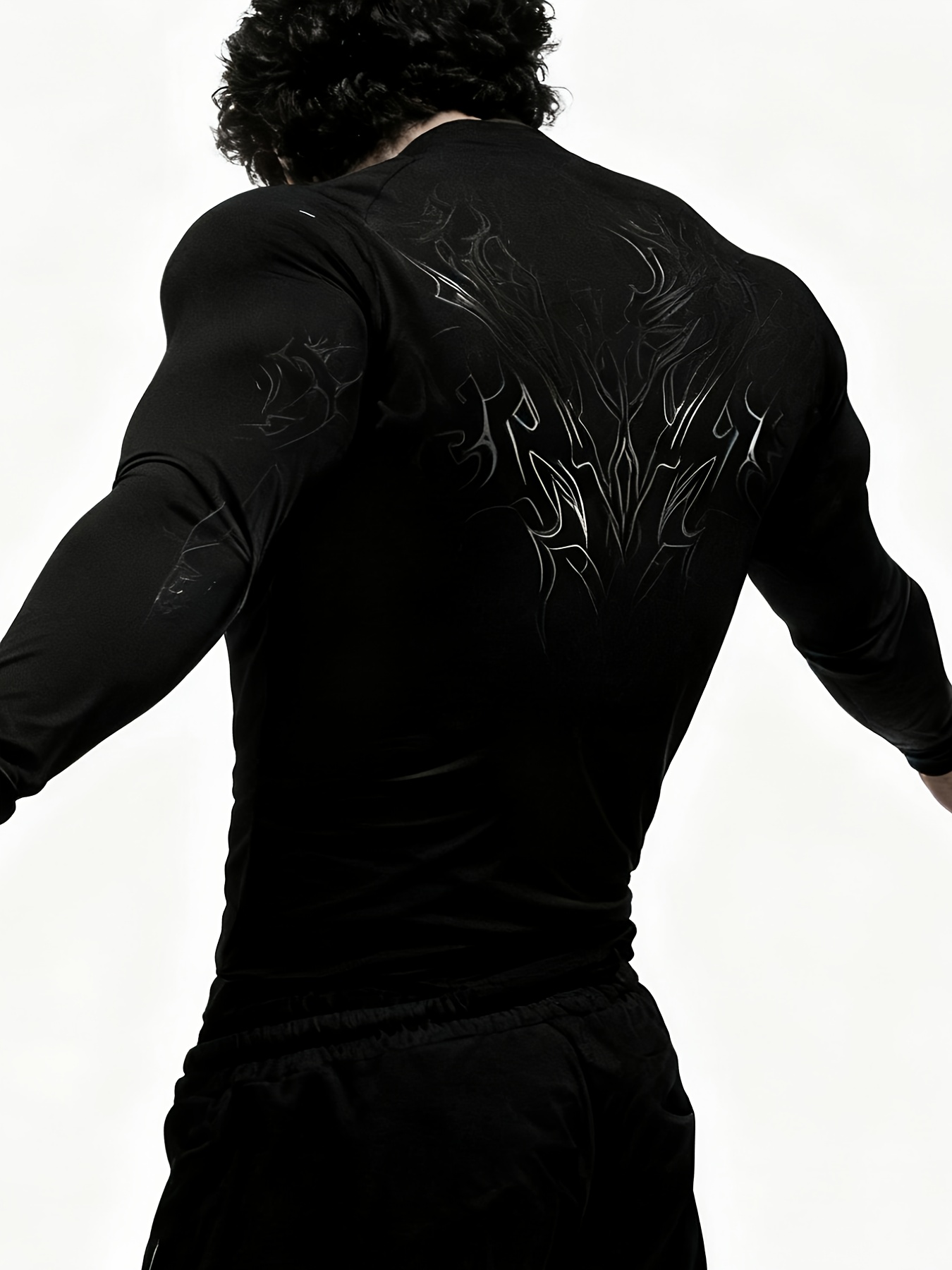 Men'S Compression Long Sleeve Shirt | High Neck Muscle Fitness T-Shirt with Geometric Print, High Stretch Fabric, Skinny Fit for Gym, Running, Basketball, Casual Wear - All-Season Sports Apparel for Men and Teens - Image 8