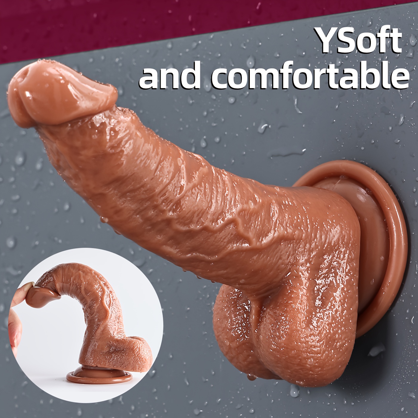 Realistic Dildo with Suction Cup for Hands-Free Play, Flexible Telescopic Rod and Glans Design, Vaginal G-Spot and Anal Sex Toy, Adult Couples Pleasure Device, Lifelike Fake Penis