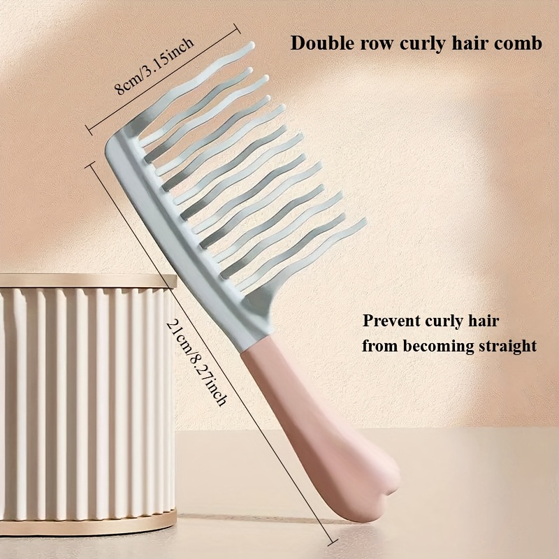A Set of Wide-Toothed Combs, Ideal for Long Curls And Voluminous Styles - Stylish Black And Light Blue Combs with ABS Handles, Perfect for Managing Curls And Home Massages, an Ideal Holiday Gift for Friends, Elegant Hair Combs - Image 2