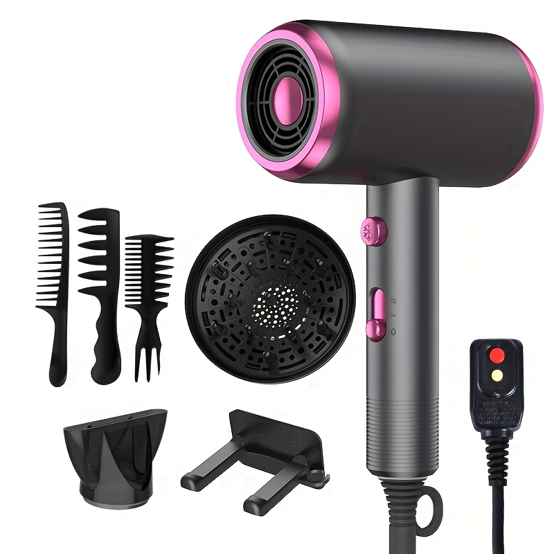 Professional Ionic Hair Dryer with Diffuser Attachment - Ionic Technology for faster drying, 2 Speeds & 3 /Cool Settings, Ionic generator ionizes the air for faster evaporation, Brushed Motor for Straight/Curly/Wavy Hair - Suitable for Home, Travel - Image 4
