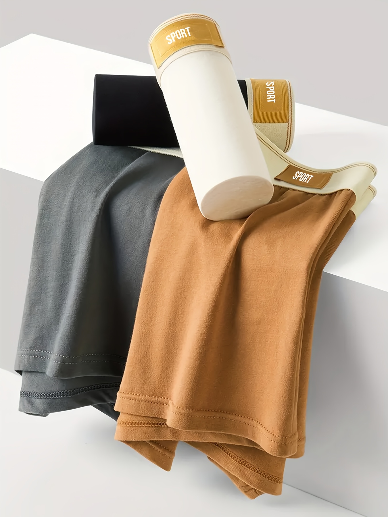 6pcs Pack Men's Underwear Boxer Briefs - Breathable Soft Stretch Boxer Shorts, Low-Rise Comfortable Casual Casual Attire, Discreet Plain Color Non- Fabric Suitable for Casual Style (6pcs) - Image 4