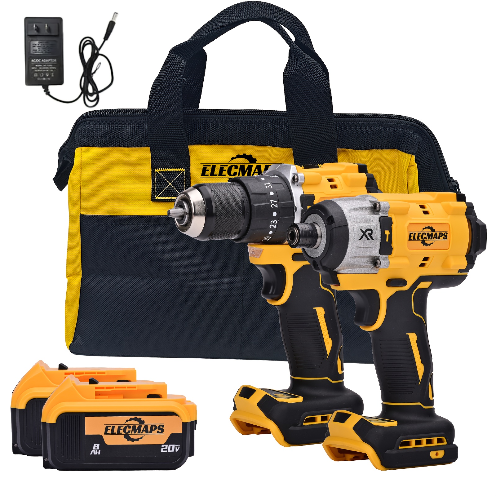 Brushless Impact Driver & Hammer Drill Combo Kit for Dewalt 20V Batteries - Cordless Lithium-Ion Tool Set with High-Capacity Batteries, Ergonomic Grip & Compact Case for Auto Repair, Home Improvement - Image 3