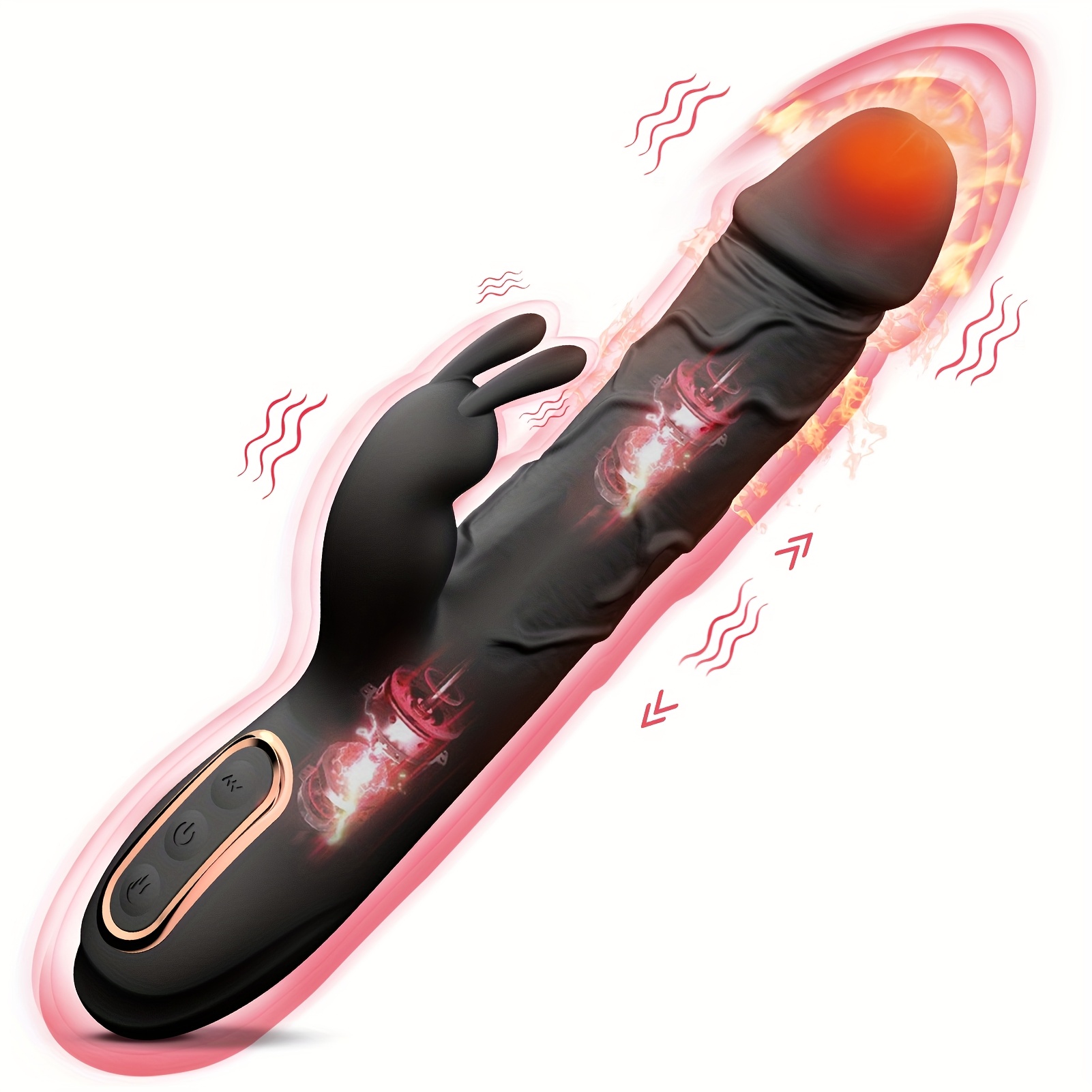 1pc Rechargeable Silicone Rabbit Vibrator, 2-in-1 G-Spot Stimulation and Clitor…