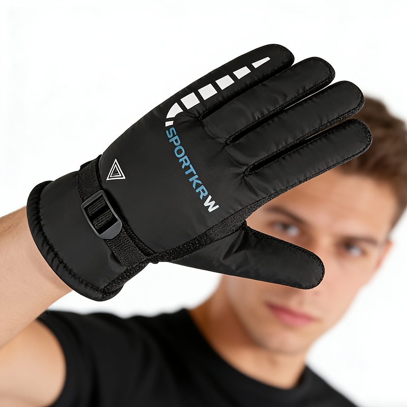 2pcs Unisex Winter Thickened Fleece-Lined Gloves |, Windproof, Touchscreen Comp…