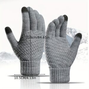 Men'S Winter Touchscreen Gloves, Stylish And Warm Knitted Full-Finger Gloves, Suitable for Everyday Wear in Winter.