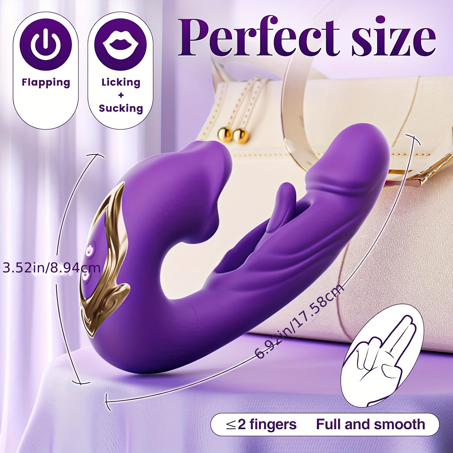 Powerful Vibrator Sex Toys for Women, 3-in-1 Mouth Beating Licking And Tongue Vibrator, G-spot Vibrator, 7 Slapping, 7 Vibrating And 5 Licking And Sucking, Nipple And Anal Stimulation, IPX7 Rated, USB Fast Charging, Adult Products Fun Toys - Image 4