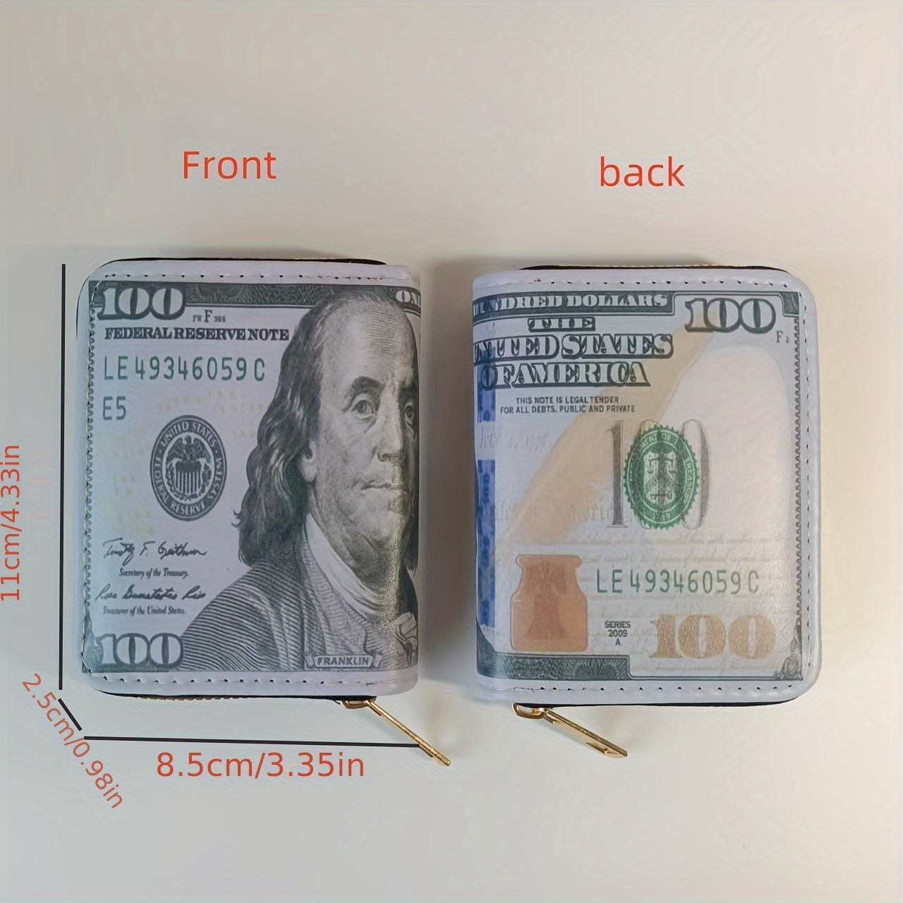 Novelty Patterned Coin Purse, USD and EUR Patterned Men's and Women's Card Bags, Holiday Gifts for Family and Friends, and Cute Credit Card Bags, Portable Wallets - Image 5