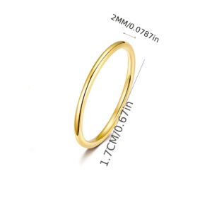 1pc of Minimalist Classic 2mm Plain Band Ring, Unisex Stackable Jewelry, Versatile Couple's Wedding Ring, Vow Ring Gift