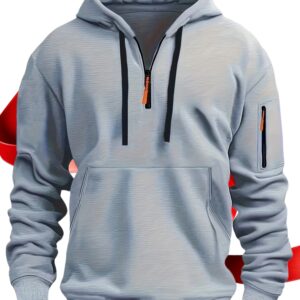 Men's Fashion Hoodie, European and American Style, Outdoor Zipper Casual Sweatshirt, Autumn-Winter