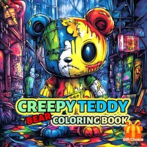 [Halloween, Birthdays] Creepy Teddy Bear Coloring Book with 20 Single-Sided Pages - Gothic Adult Coloring Activity Book with Spooky Teddy Bear Art, Drip Effects & Intricate Line Art for Halloween, Birthdays, Room Decor - Therapeutic Art Book for Adults & Teens, Unique Style for Dinosaur Day & Themed Events, Perfect for Creative Expression &, Ideal Gift for Adults & Teens (20 Pages)