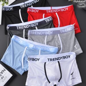 6pcs Men's Boxer Briefs Underwear - Soft Breathable Low-Rise Briefs with Multi-Color Waistband (Black/Red/Grey/Blue/ Grey/White) - Full- Coverage Casual & Gym Shorts Style - Elastic Comfort Fit for Casual Attire - Bulk Pack Savings