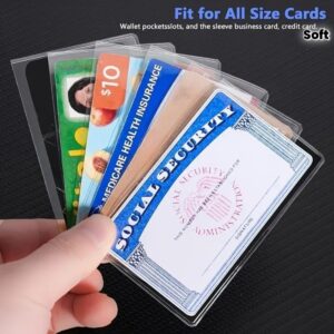 [10 PVC Card Covers] 10 Classic PVC Waterproof Card Protective Covers | Soft & Transparent Storage Bags for Social Security/Medical Insurance/Credit Card Wallets