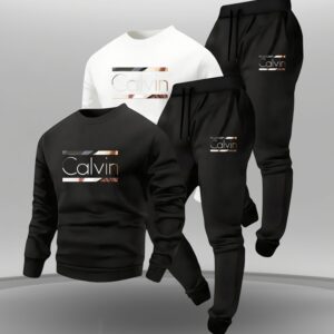 Men's Two-Piece Trendy Printed Sweatshirt and Jogger Pants Set, 1 Set