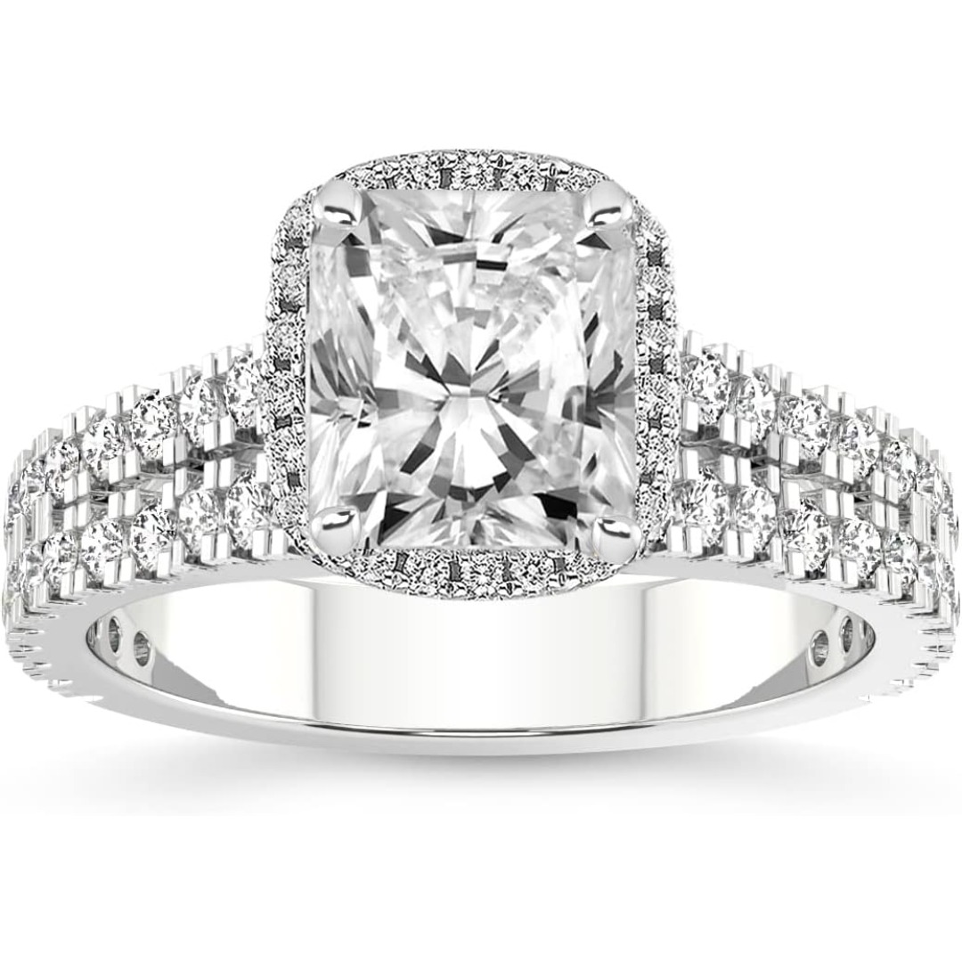 The VVS Lab-Grown Diamond Solitaire is a high-specification jewelry piece that prioritizes clarity, scale, and ethical luxury. VVS Clarity Lab Diamond: Features a "Very, Very Slightly Included" gemstone, ensuring a crystal-clear appearance that is virtually indistinguishable from the finest natural diamonds. Versatile Carat Range: Offered in 1, 2, 3, 4, and 5-carat options, providing a bespoke fit for every style, from minimalist elegance to breathtaking "statement" luxury. Premium S925 Foundation: Forged from high-grade Sterling Silver and finished with an advanced electroplating layer to provide a hypoallergenic, high-luster glow. Classic Four-Prong Mount: The minimalist setting is designed to "lift" the diamond, allowing maximum light entry to emphasize the stone's natural refraction. Multi-Occasion Appeal: A timeless silhouette that serves as the perfect Engagement Ring, Wedding Band, or Valentine’s Day surprise. - Image 5