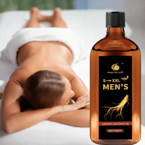 S-XXL +UP Men'S Ginseng Massage Oil with Shea Butter & Coconut Oil | Intense Hydration for Firm, Moisturized Skin - Nourishing Formula with Hyaluronic Acid & Tocopherol - Circular Massage Application for Deep Absorption - Suitable for All Skin Types
