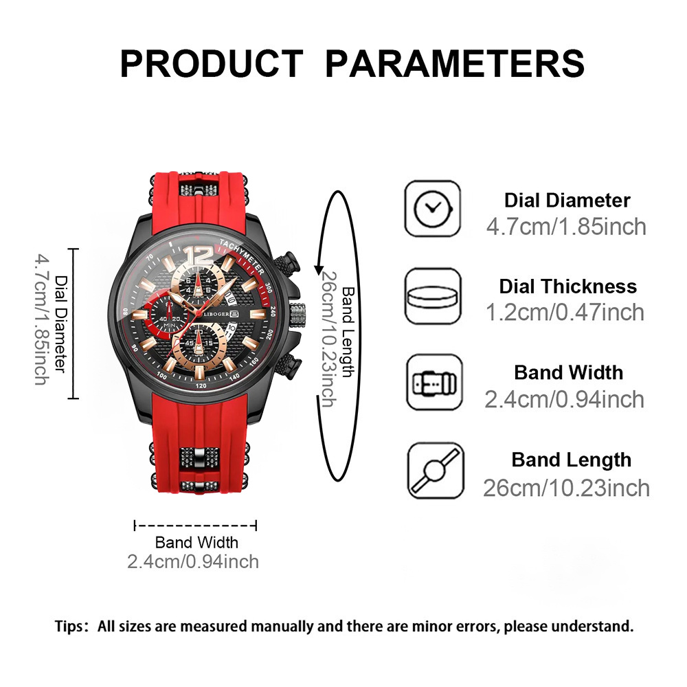 1pc Men'S Fashion Casual Quartz Watch, Silicone Strap, Date Display - Stylish Casual Wristwatch for Casual Attire, Casual Wristwatch | Sporty Watch Design | Quartz Movement, Thanksgiving, Christmas The Perfect Gift Reloj Para Hombre. - Image 3