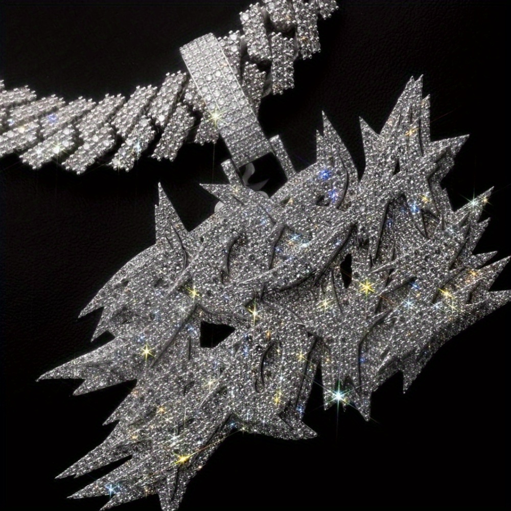 925 silver, inlaid Moissanite hip-hop style pendant, Men's and Women's necklaces, DIY letter name necklaces, birthday gifts, holiday gifts, the best gifts for boyfriends, daily wear