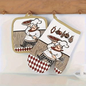 Set of 2 Kitchen Gloves, Dishwasher Safe - Comfortable Material for Hand Protection, a Great Gift.