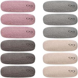 Portable Eyeglasses Protection Case with PU Linen Pattern for Eyewear in 4 Colors, Suitable for All Unisex in Various Scenarios
