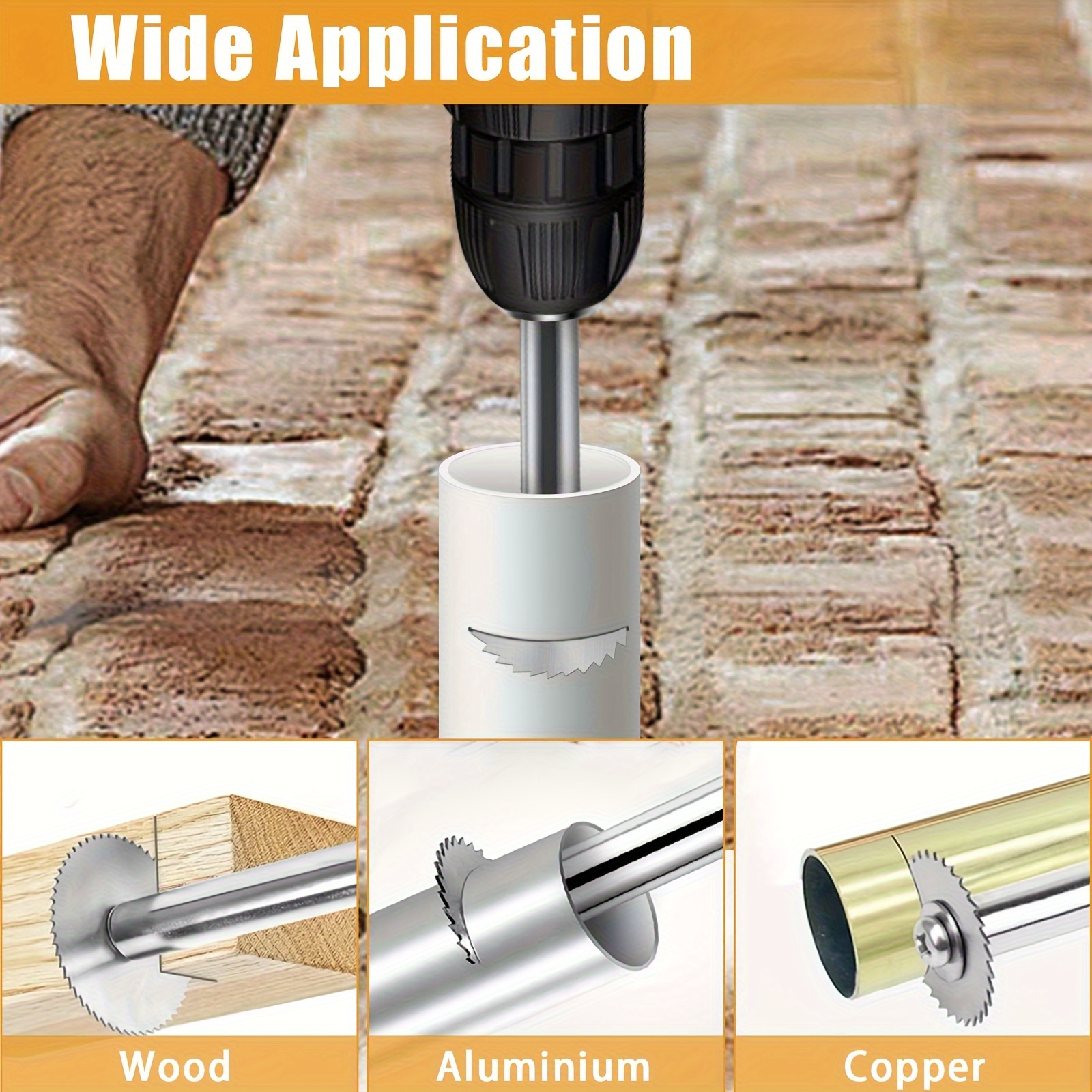 Cutting Wheel for Drill, Rotary Tool Cutting Discs with 6pcs Steel Saw Blades, 2pcs 1/4 Inch Hex Short and Long Shank, 1pc 1/8 Inch Round Shank, for Cutting PVC Pipe Wood Metal (Comes with a Screwdriver - Image 10