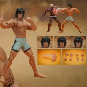 1pc Anime Action Figure with 10pcs Accessories - Movable Joint Muscle Male Figure, 3 Replacement Faces & 6 Hands | Dynamic Poseable Collectible Statue with Special Effect Parts | /Red/ Color Options | Seamless Splicing Craft for Display & Play | Com