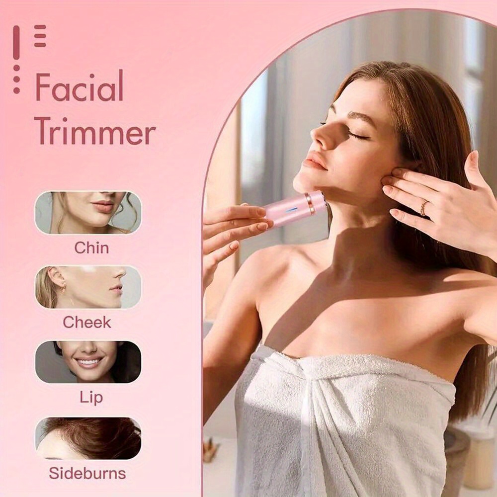 Women's 2-in-1 Dual Head Electric Epilator and Shaver, Gentle Touch with Stainless Steel Blades, USB Charging and Cleaning Brush, Suitable for Bikini Underarm Leg and Facial Hair Removal, Easy to Carry, Suitable for Women's Birthday - Image 4