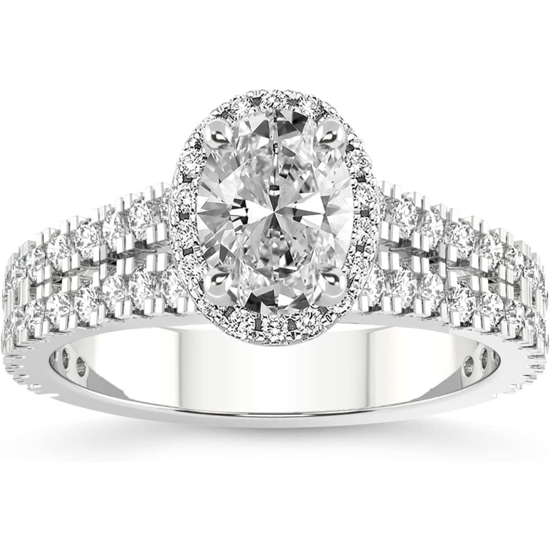 The VVS Lab-Grown Diamond Solitaire is a high-specification jewelry piece that prioritizes clarity, scale, and ethical luxury. VVS Clarity Lab Diamond: Features a "Very, Very Slightly Included" gemstone, ensuring a crystal-clear appearance that is virtually indistinguishable from the finest natural diamonds. Versatile Carat Range: Offered in 1, 2, 3, 4, and 5-carat options, providing a bespoke fit for every style, from minimalist elegance to breathtaking "statement" luxury. Premium S925 Foundation: Forged from high-grade Sterling Silver and finished with an advanced electroplating layer to provide a hypoallergenic, high-luster glow. Classic Four-Prong Mount: The minimalist setting is designed to "lift" the diamond, allowing maximum light entry to emphasize the stone's natural refraction. Multi-Occasion Appeal: A timeless silhouette that serves as the perfect Engagement Ring, Wedding Band, or Valentine’s Day surprise. - Image 3