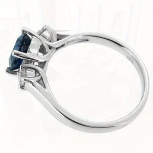 2.00  Lab-Created Oval Sapphire & Gemstone 3-Stone Wedding Ring in Golden - Elegant, 4-Prong Design, Luxury Classic Style, Valentine'S Day and Elegant Occasions, Valentine'S Day Rings | Elegant Wedding Rings | Luxury Ring Designs, Gemstone Wedding Rings