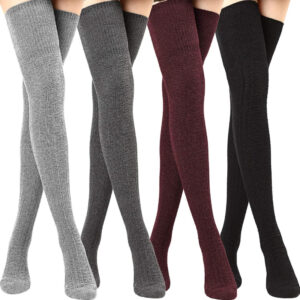 1/ 2/ 4 Pairs of High-quality Autumn and Winter Women's Socks, Thigh Warm, Soft and Comfortable Socks for Autumn and Winter, Knee High Travel, Outdoor S Calf Socks Over Knee Socks
