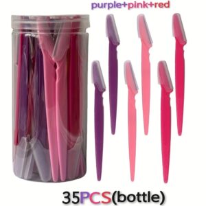 35pcs Multi-Color Full Face & Body Hair Shaver Set for Men & Women - Heavy-Duty Stainless Blades, Complete Kit with Protective Cover - Eyebrow Trimmer, Facial & Body Grooming Tools (No Scissors Included) - Care Kit for