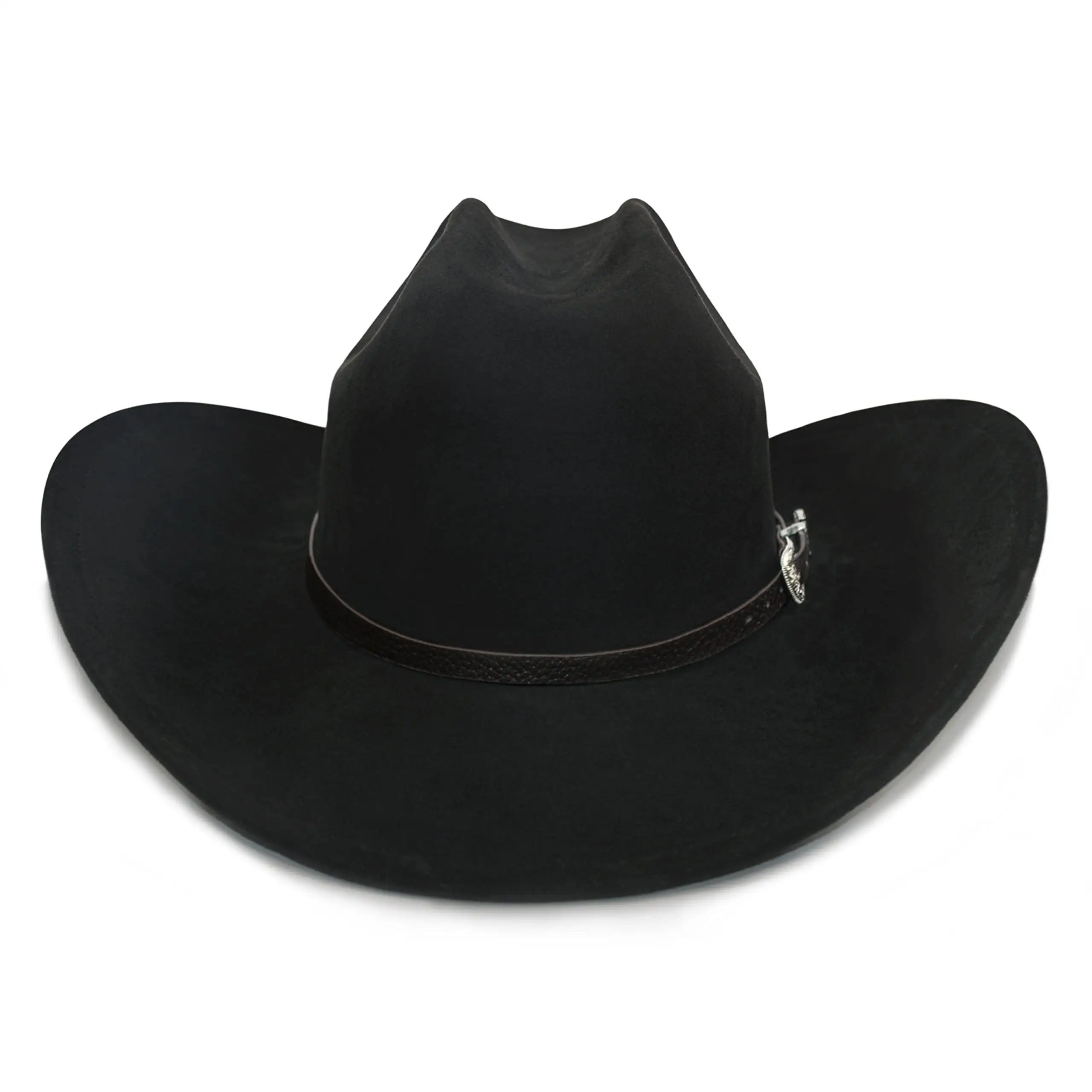 3pcs Western Hat Set with Decorative Leather Strap & Adjustable Metal Buckle - Classic Wide Brim Cowboy Hat, Unisex Black Western Hat for Men & Women, 100% Polyester Felt Material, Hand Washable - Western Costume Party, Cowboy, Everyday - Complete Set with Belt Loop Compatibility, Ideal Gift for Western Enthusiasts, Durable & Comfortable for Casual or Formal Events - Image 4