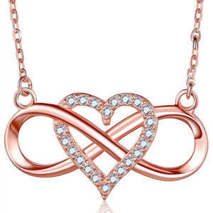 [Heart Infinity Necklace] Fashion Infinity Heart Pendant Necklace - Synthetic Zircon Heart Infinity Jewelry, Valentine's Day Anniversary Birthday Gift, Couples Necklace, Party Jewelry for Teenager