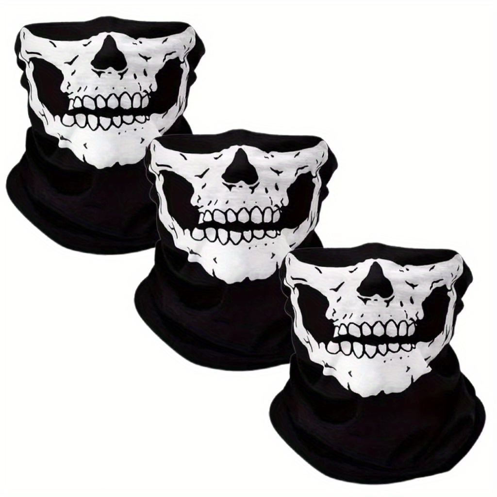 [Skull Pattern|Cycling Mask] 3pcs Skull Pattern Cycling Mask | Outdoor Sports H…