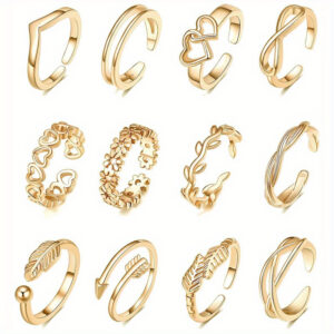 12pcs Beach Foot Ring Personalized Love Women'S Foot Tail Ring Jewelry