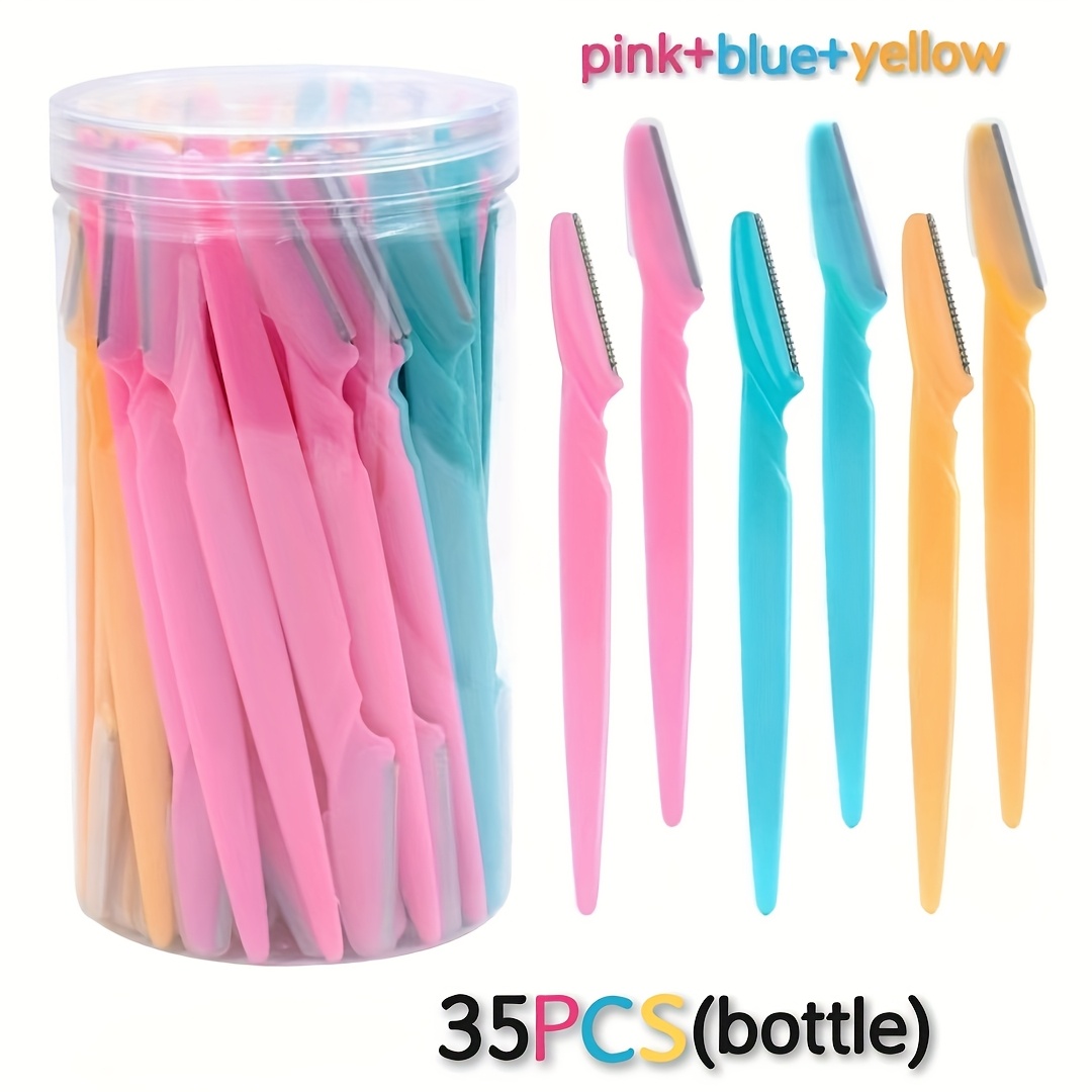 35pcs Multi-Color Full Face & Body Hair Shaver Set for Men & Women - Heavy-Duty Stainless Blades, Complete Kit with Protective Cover - Eyebrow Trimmer, Facial & Body Grooming Tools (No Scissors Included) - Care Kit for - Image 9