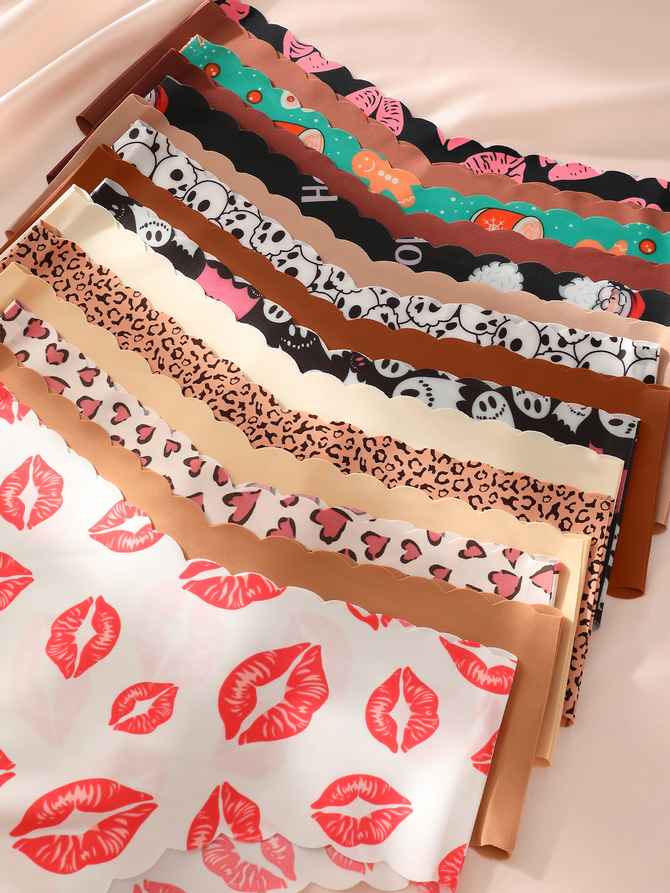 15pcs Women'S Seamless Nylon Underwear - Breathable, Comfortable, and Stylish with Assorted Patterns (Pizza, Hearts, Stars, and More) for Fitness, Dance, and Casual Attire, Dance Underwear | Playful Patterns | Comfortable Fit - Image 5