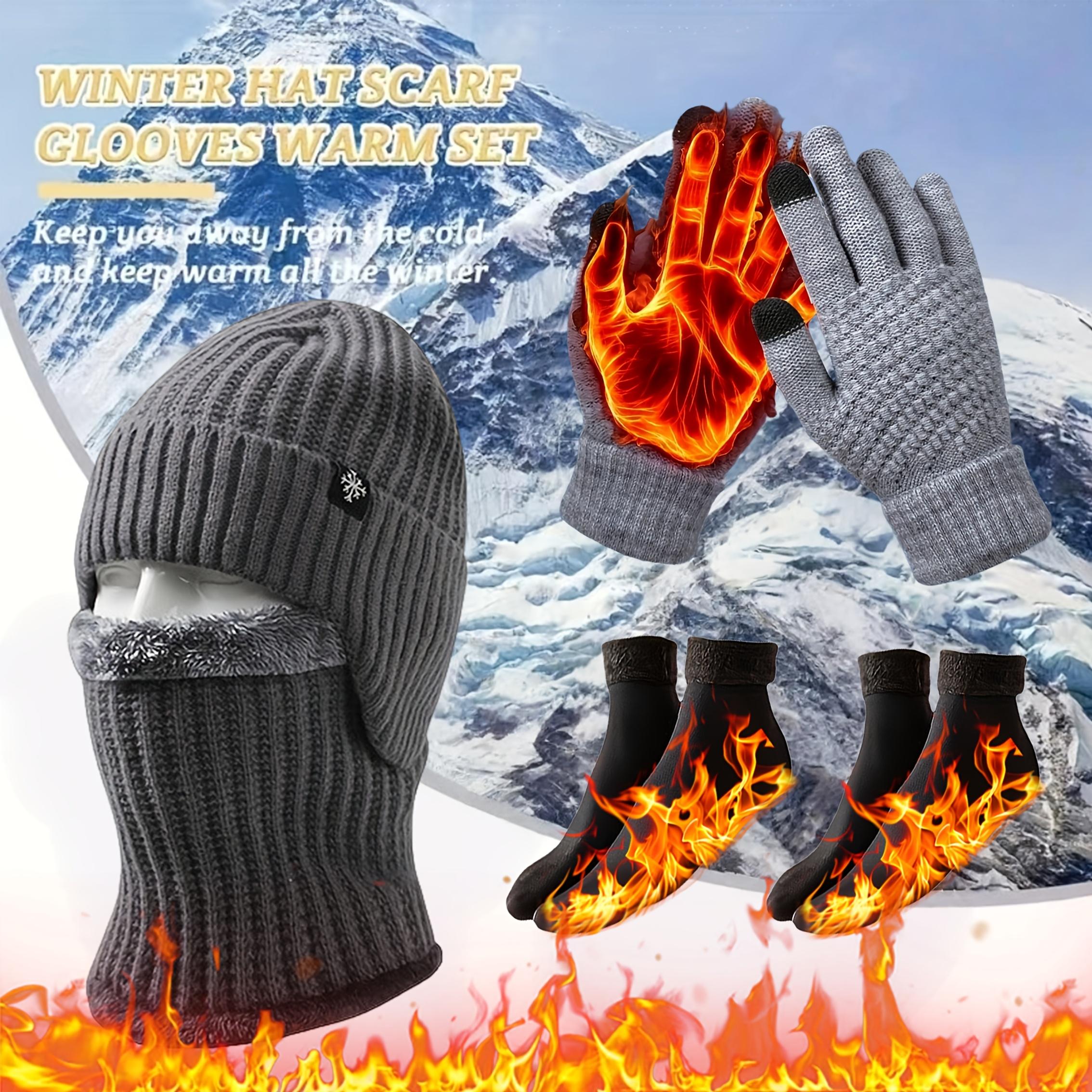 5pcs Winter Warmth Bundle: Ear Protection Hat, Neck Warmer, Touchscreen Gloves & 2 Pairs Thick Socks - Cold Weather Outdoor Gear Suitable for Skiing, for, for Camping - Ideal New Year Gift - Image 4