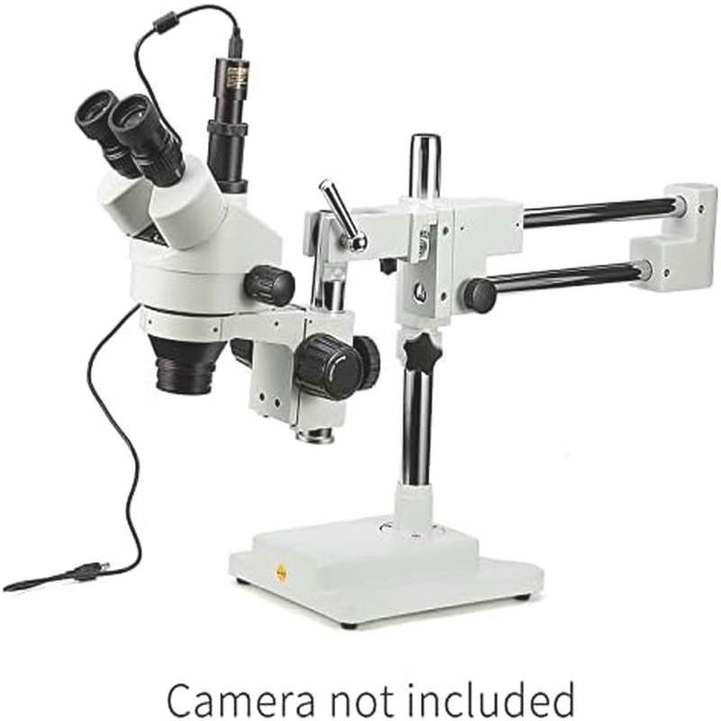 Swift S7 3.5X - 90X Professional Simul - Focal Trinocular Stereo Zoom Microscope with WH10x Eyepieces, 0.7X - 4.5X Objective, 144 LED Ring Light, Double Arm Boom Stand, Includes 0.5X and 2.0X Barlow Lens - Image 8