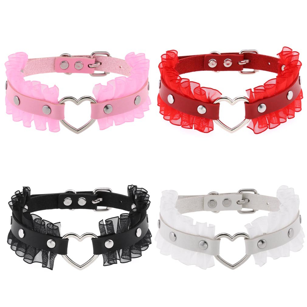 Punk Harajuku Lace Black Temperament Elegant Faux Leather Heart-Shaped Necklace Female Neck Strap Clavicle Necklace, Festival Wear, Party Accessory, Punk Style, Edgy Fashion, Stylish Craftsmanship, Faux Leather Accessory, Collar Necklace For Women, Black Necklace For Women, Black Choker Necklace For Women, Women Necklace For Women, Lace Collar For Women, Neck Collar For Women, Statement Necklace Women, Chunky Necklace For Women, Collar For Women Submissive, Choker Necklace For Women