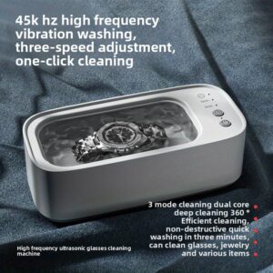 Ultrasonic Cleaning Device for Jewelry And Eyewear - Features 3 Electronic Cleaning Modes, USB Powered, And Is a Portable Case for Personal Items.