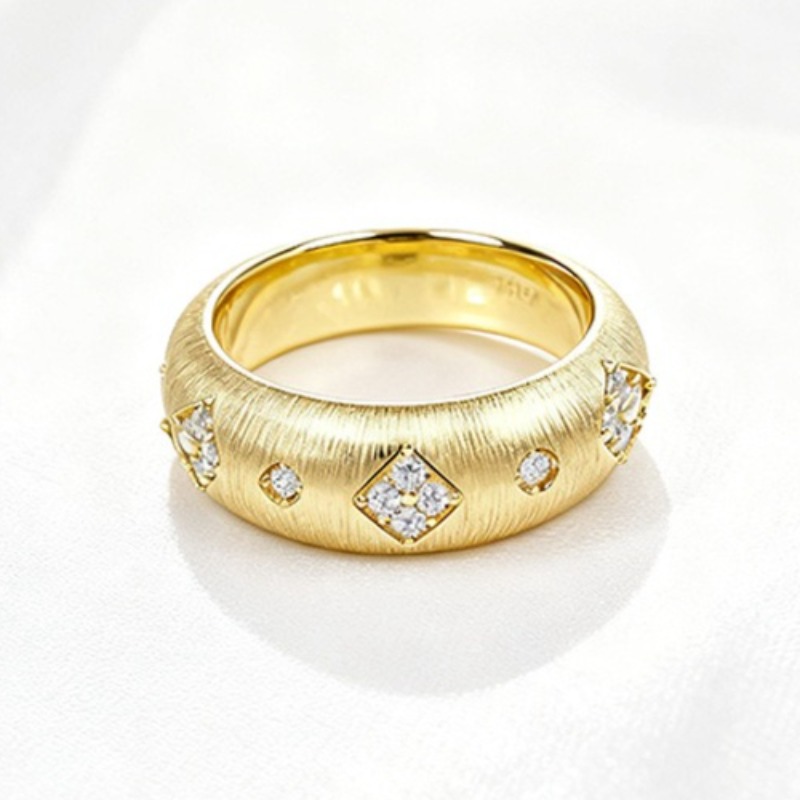 Brushed Moissanite Ring, S925 Sterling Silver, Vintage Court, Fashion Premium, Wedding Ring, Engagement Ring, Vintage Ring, Bohemian Style, Statement Ring, Fashion Lovers - Image 4