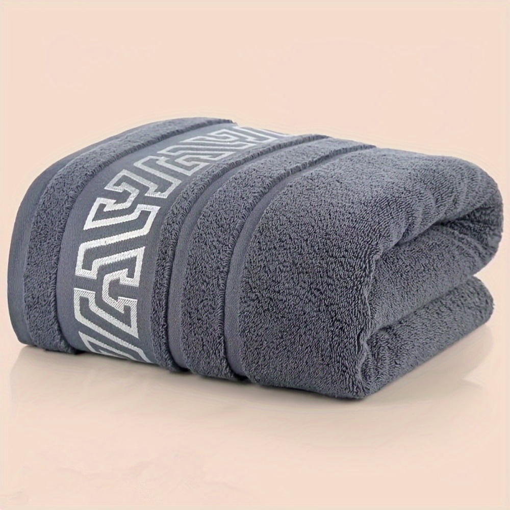 1pc/Three Pieces Large Heavy-Duty Quick-Dry Oversized Towel - Thick and Soft SPA, Gym, and Bathroom Towel for Adults - Heavyweight Rectangular - Gray/White/Black Geometric Pattern - Ideal for After Shower, Swimming, and Body Care, Towel Bath Towel - Image 8