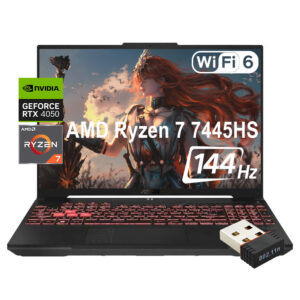 ASUS TUF A16 Gaming Laptop | 16" WUXGA 144Hz, AMD Ryzen 7 7445HS, GeForce RTX 4050, 64GB DDR5 RAM, 2TB SSD, Backlit Keyboard, Wi-Fi 6, Windows 11 Home, with WiFi Adapter