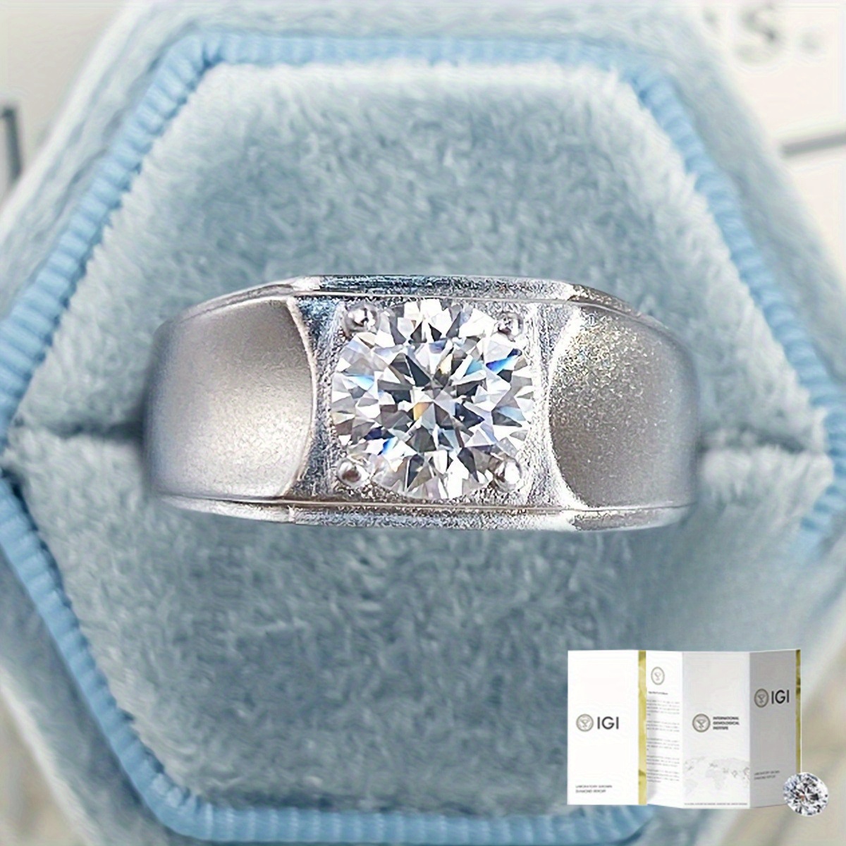 7.2g Lab-created Diamond 1pc 1~1.05 Carat Trendy Cool 925 Sterling Silver Ring with D Color and VS Clarity, Exquisite Accessory Jewelry for Daily Wear, Banquet, Party, Holiday, Birthday, Wedding, Anniversary Gift