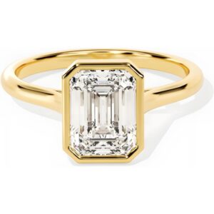 2ct Moissanite Engagement Rings for Women, Emerald Cut D Color VVS1 18K Golden Plated 925 Sterling Silver, Cut Lab Moissanite Wedding Promise Jewelry Gifts, Moissanite Engagement Ring, Radiant Cut Moissanite Engagement Ring