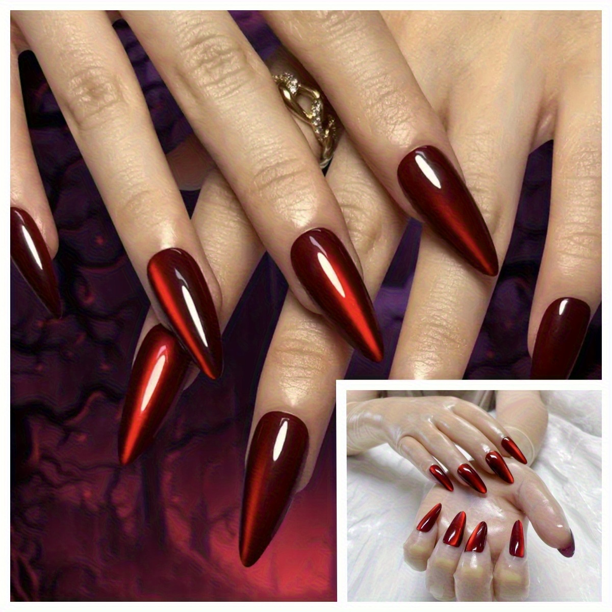 A pair of ultra-thin transparent shiny five finger high elasticity Malaysian la…