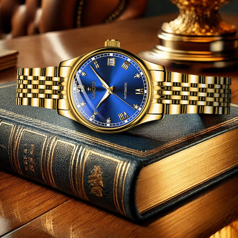 2pcs Set Women'S Yellow | College Style, Fashionable and Elegant, Luxury Alloy Mechanical Watch and Bracelet Gift Box Set for Christmas, Halloween, Thanksgiving - Image 8