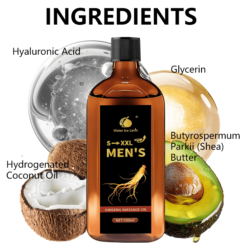 S-XXL +UP Men'S Ginseng Massage Oil with Shea Butter & Coconut Oil | Intense Hydration for Firm, Moisturized Skin - Nourishing Formula with Hyaluronic Acid & Tocopherol - Circular Massage Application for Deep Absorption - Suitable for All Skin Types - Image 10